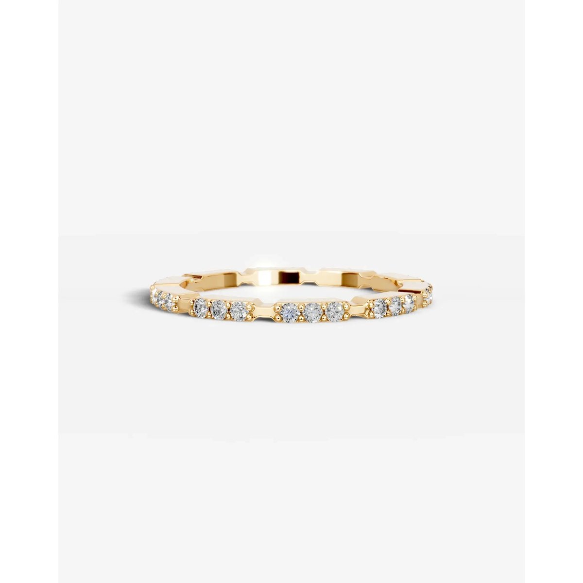 Octavia Lab Grown Round Diamond Wedding Ring - Yellow Gold