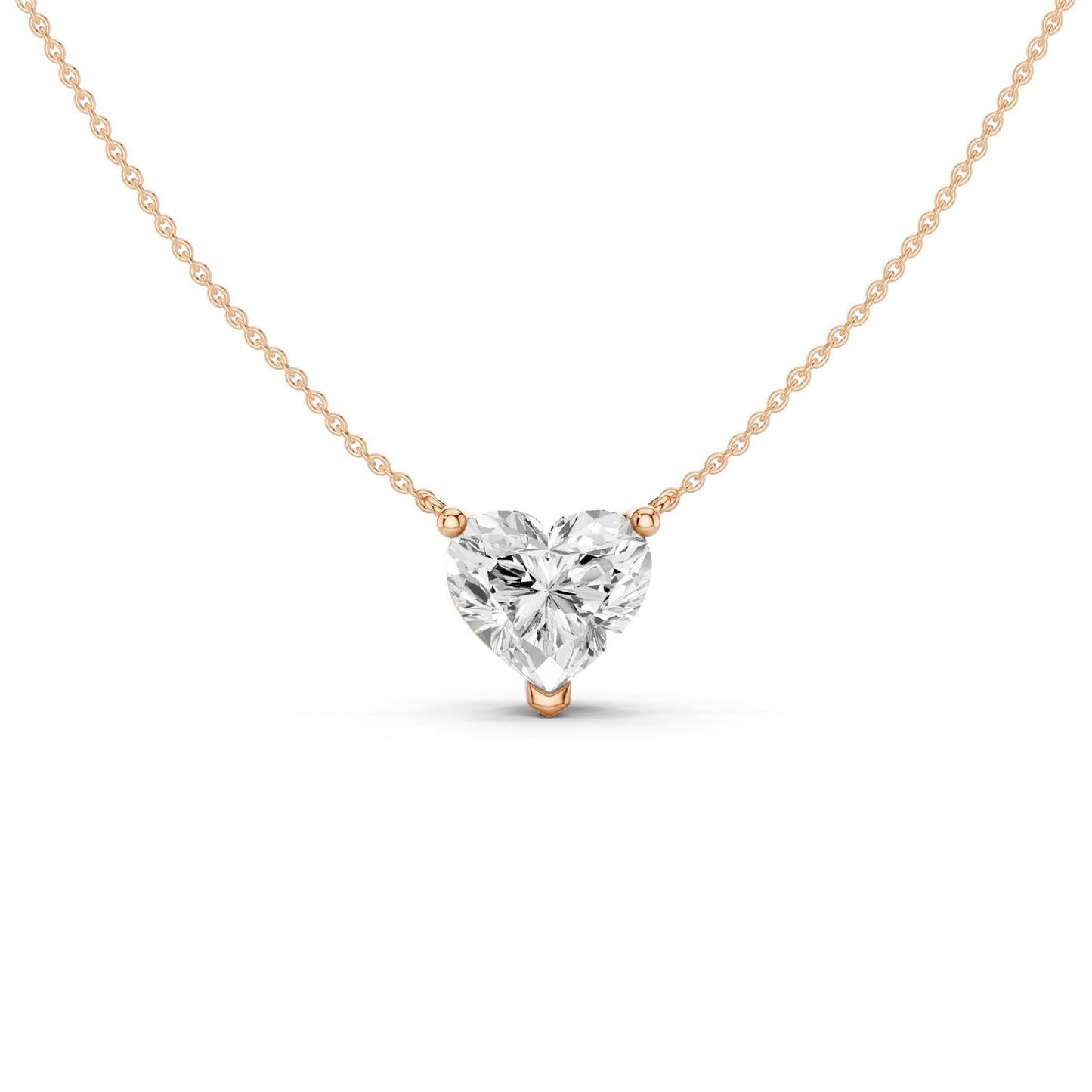 Heart Solitaire Pendant Necklace Medium