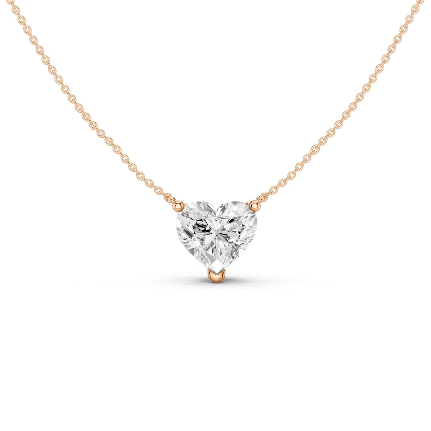 Heart Solitaire Pendant Necklace Medium