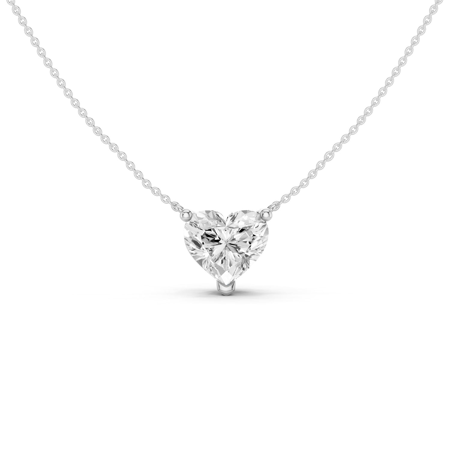 Heart Solitaire Pendant Necklace Medium