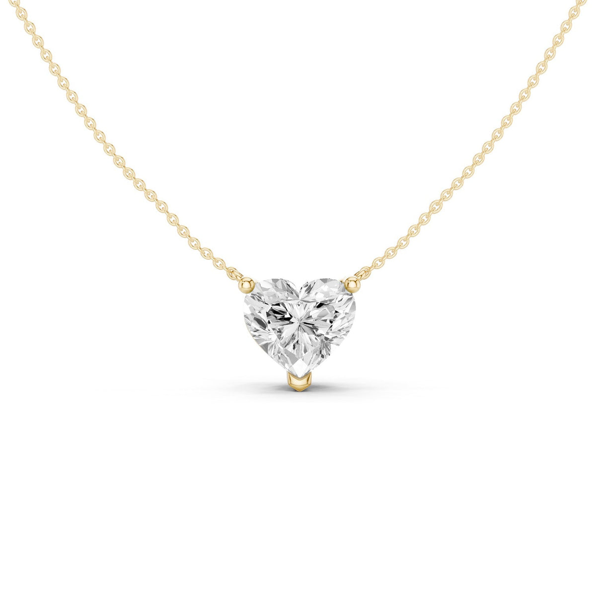 Heart Solitaire Pendant Necklace Medium