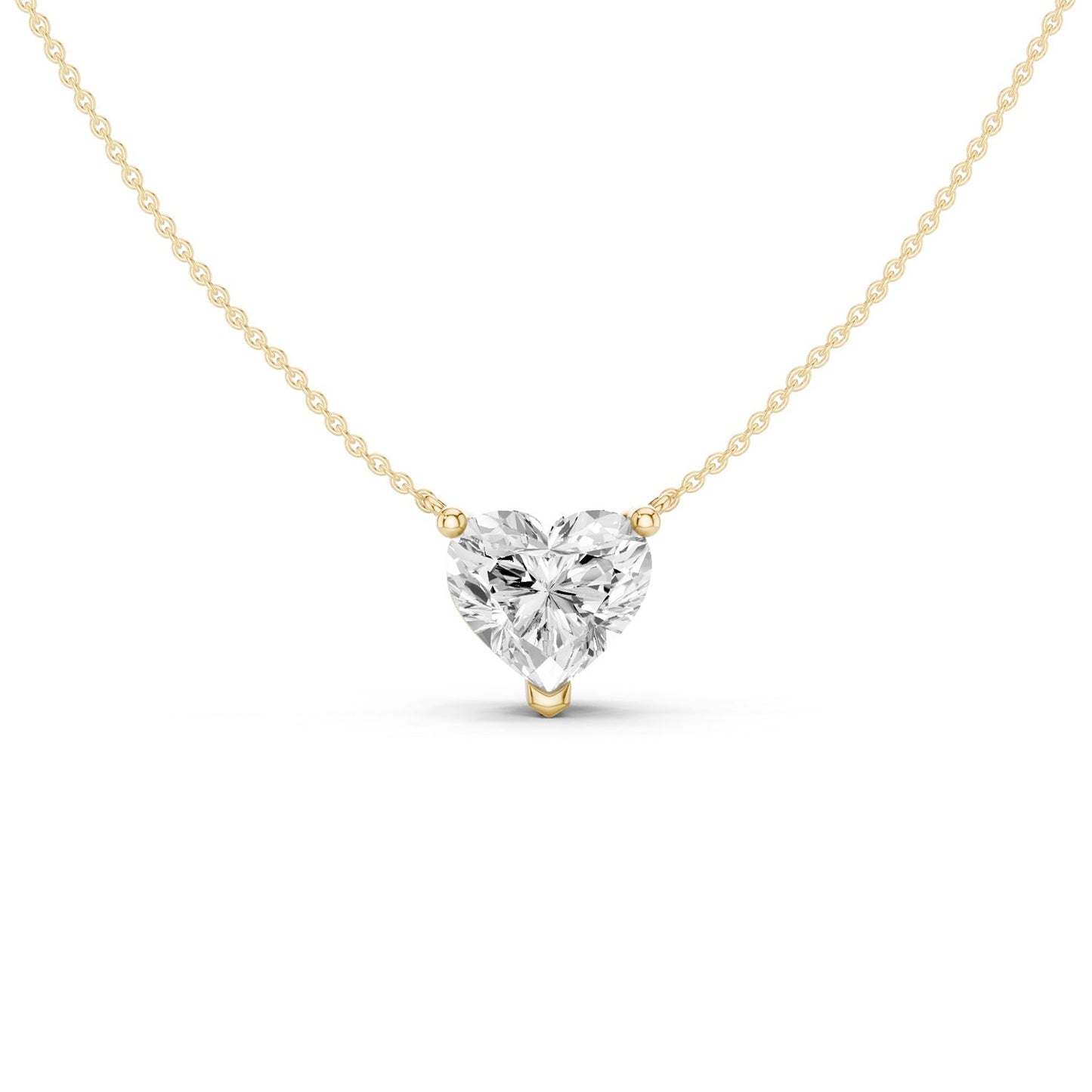 Heart Solitaire Pendant Necklace Medium