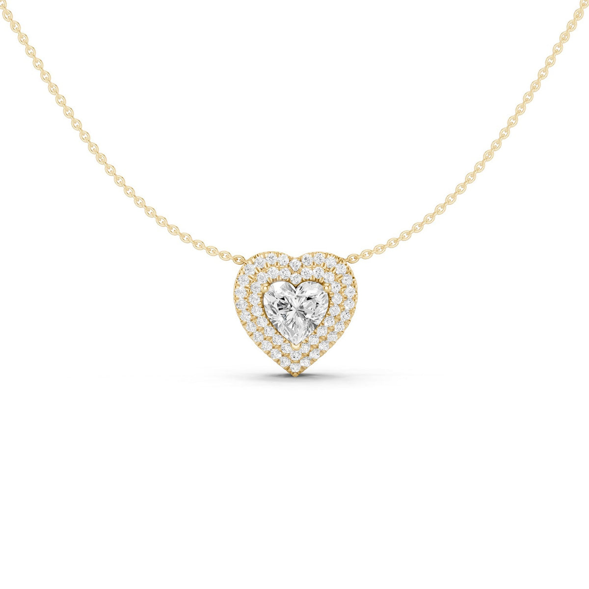 Quaint Double Halo Heart Pendant