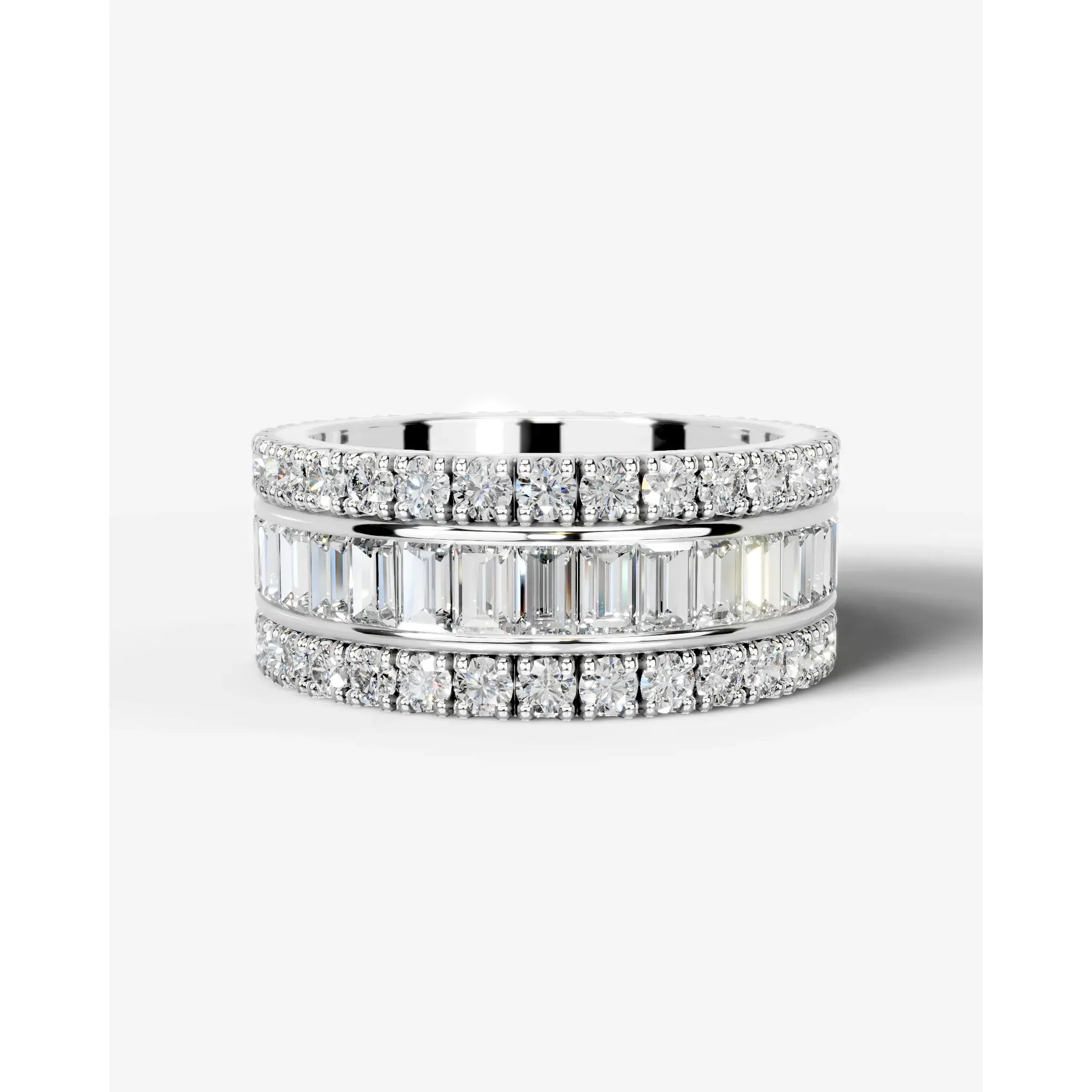Paige Lab Grown Baguette Diamond Wedding Ring - White Gold - 18K - 4ct