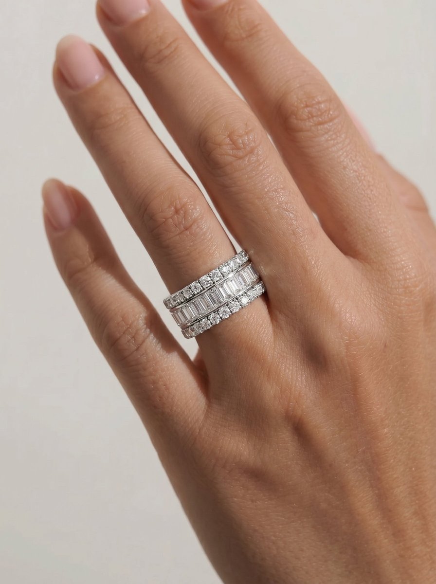 Paige Lab Grown Baguette Diamond Wedding Ring - Platinum