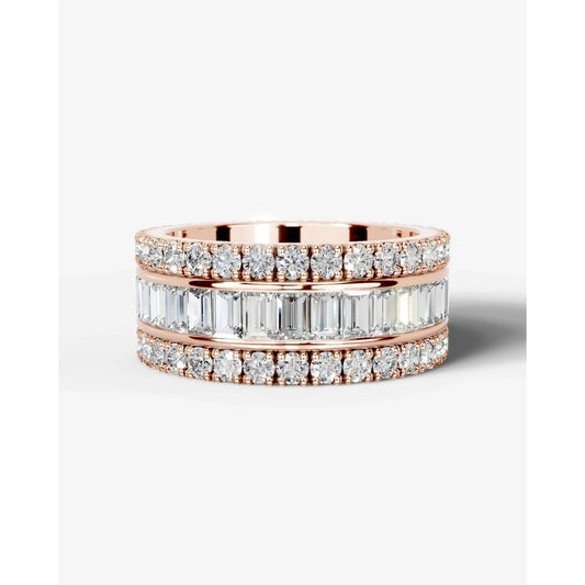 Paige Lab Grown Baguette Diamond Wedding Ring - Rose Gold