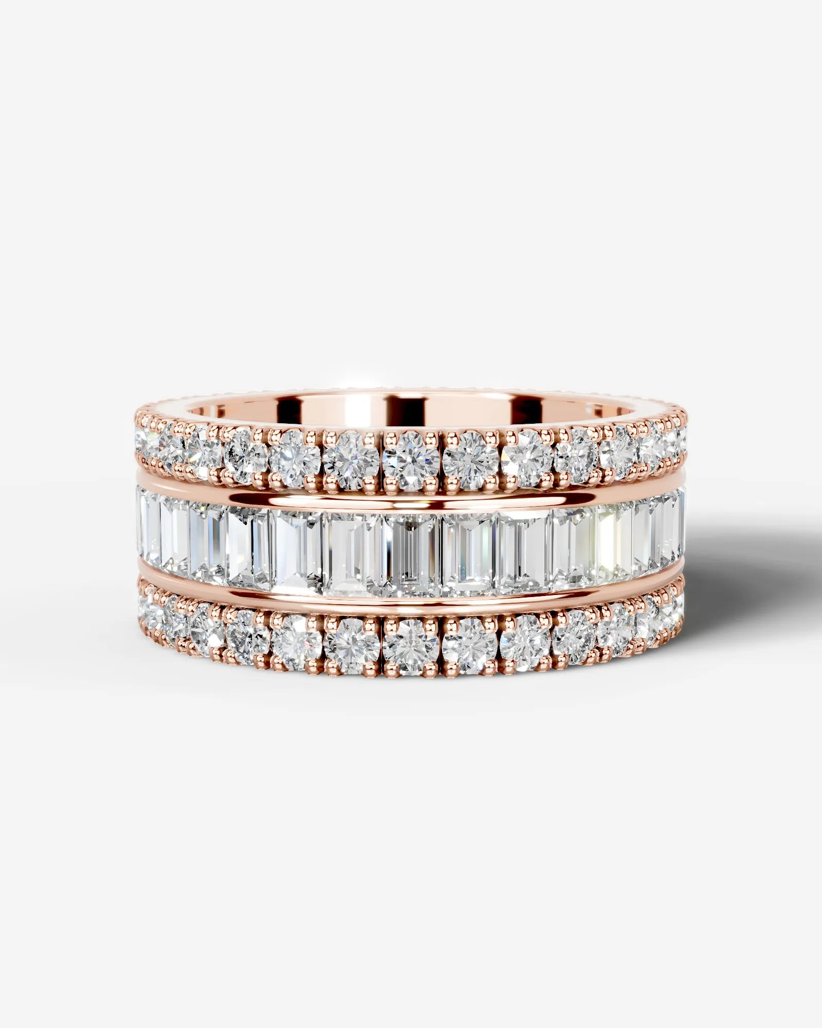 Paige Lab Grown Baguette Diamond Wedding Ring - Rose Gold - 18K - 6ct