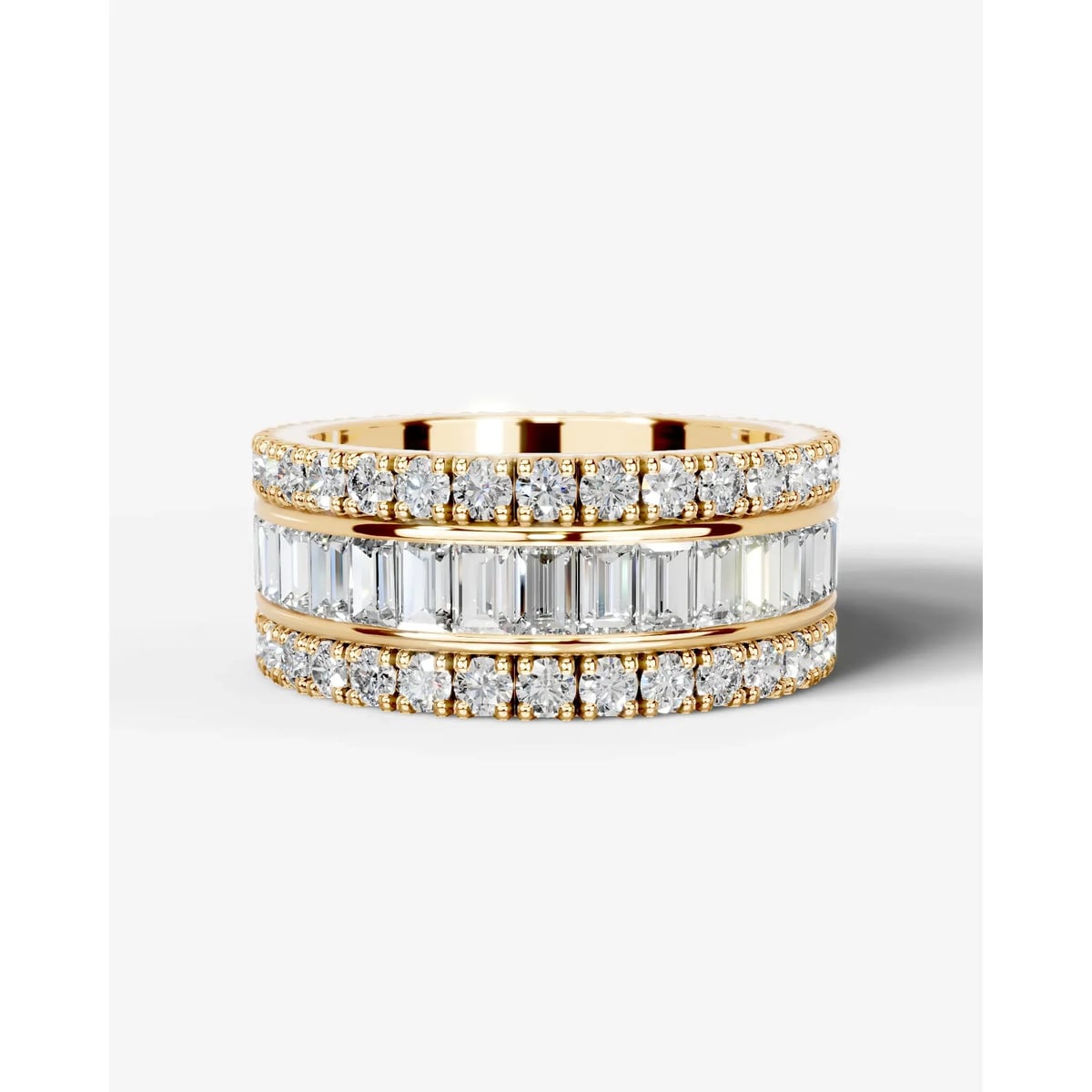 Paige Lab Grown Baguette Diamond Wedding Ring - Yellow Gold