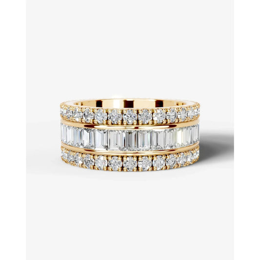 Paige Lab Grown Baguette Diamond Wedding Ring - Yellow Gold