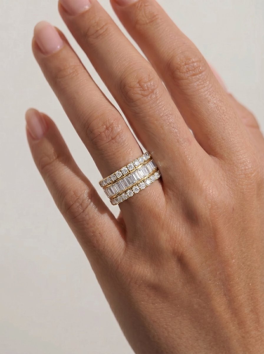 Paige Lab Grown Baguette Diamond Wedding Ring - Yellow Gold