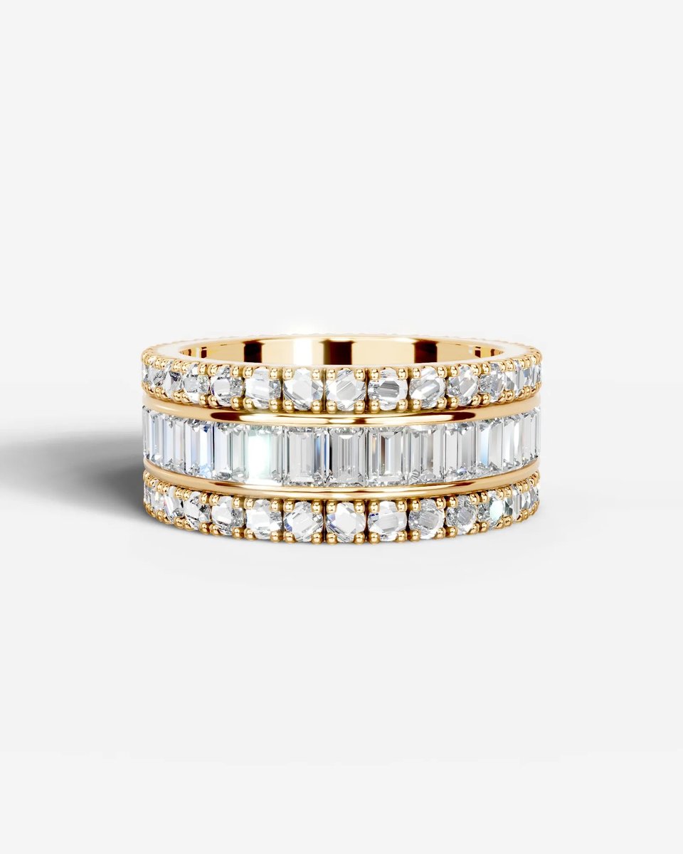 Paige Lab Grown Baguette Diamond Wedding Ring - Yellow Gold