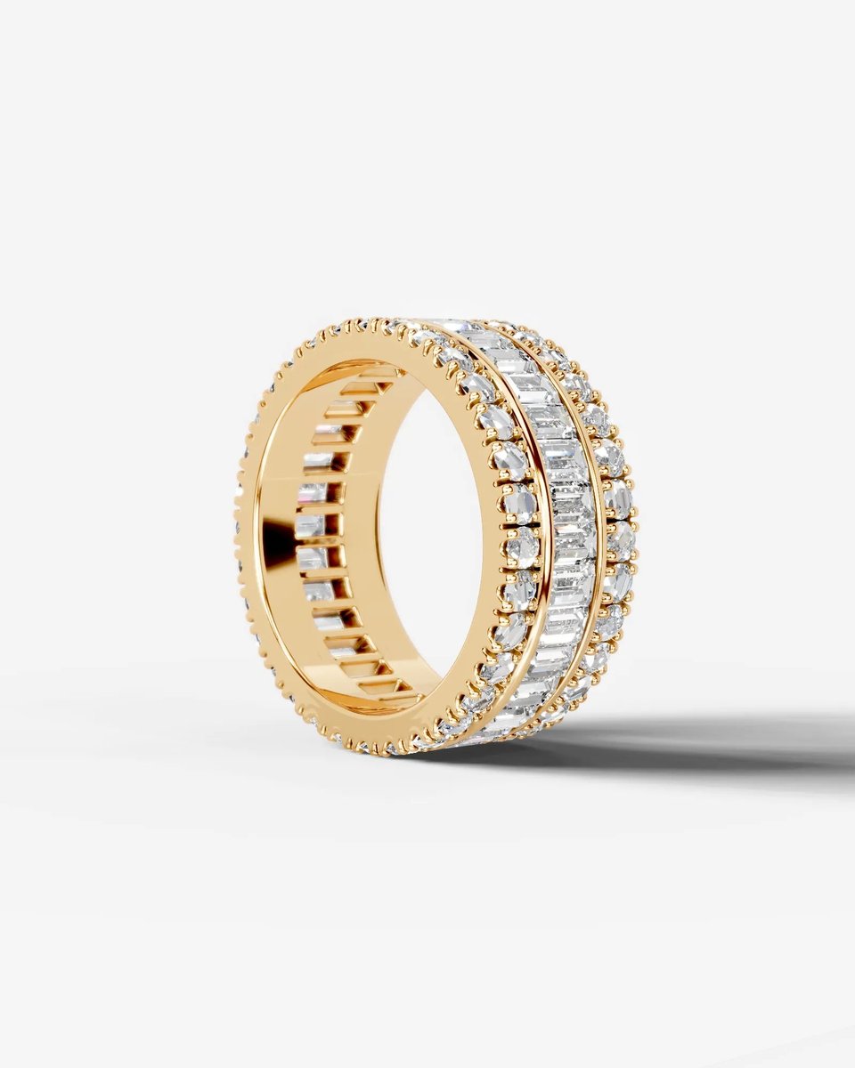 Paige Lab Grown Baguette Diamond Wedding Ring - Yellow Gold