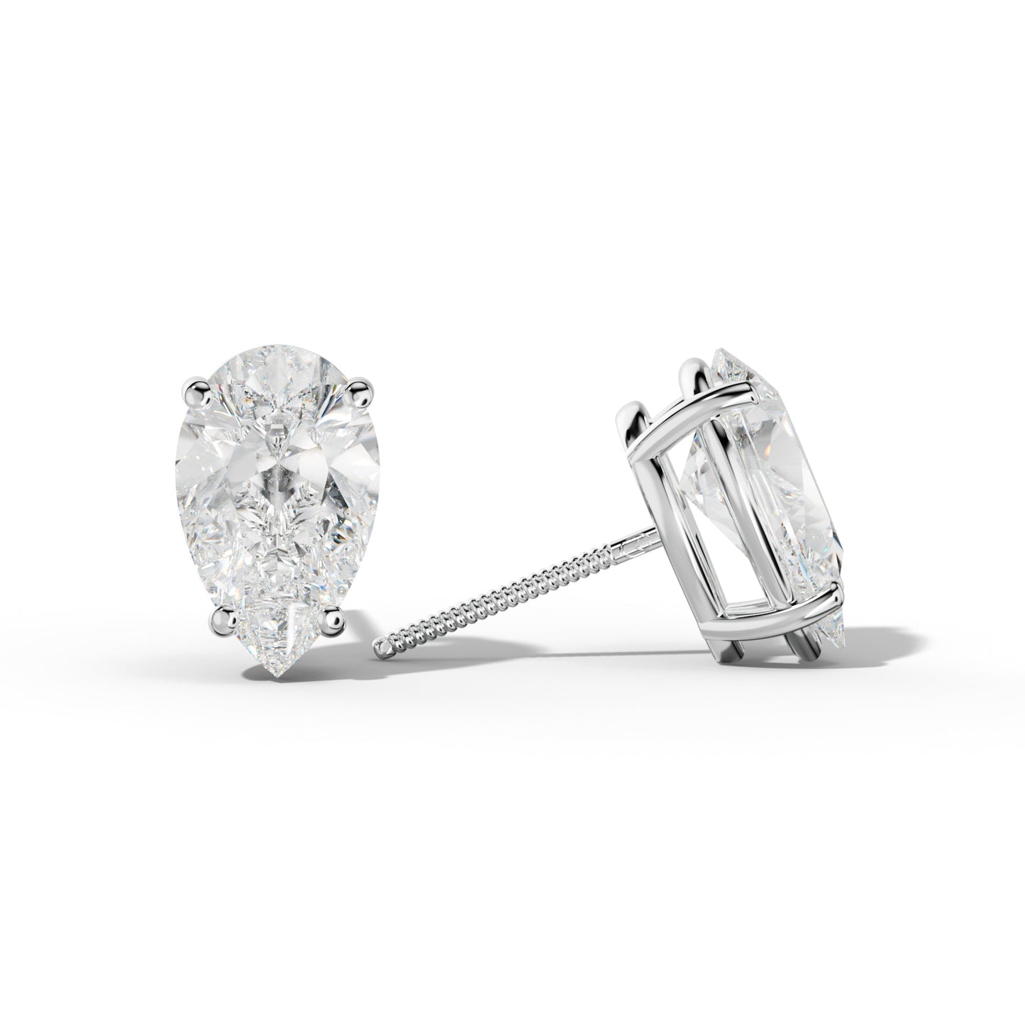 Classic Pear Shape Diamond Stud Earrings