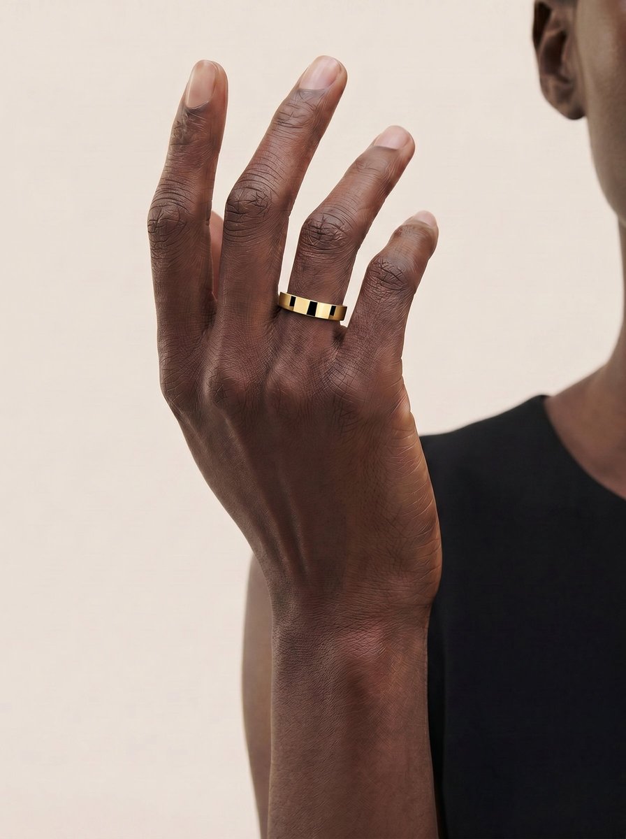 Peter Wedding Band Lab Grown Y Diamond Wedding Ring - Yellow Gold