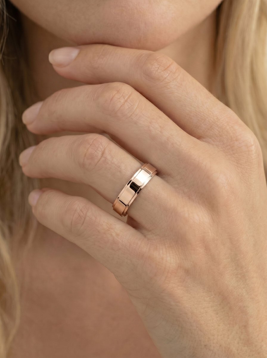 Pierre Wedding Band Lab Grown R Diamond Wedding Ring - Rose Gold