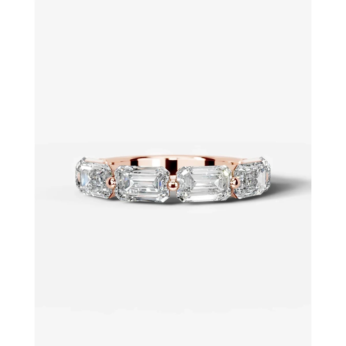 Quisha Lab Grown Emerald Diamond Wedding Ring - Rose Gold