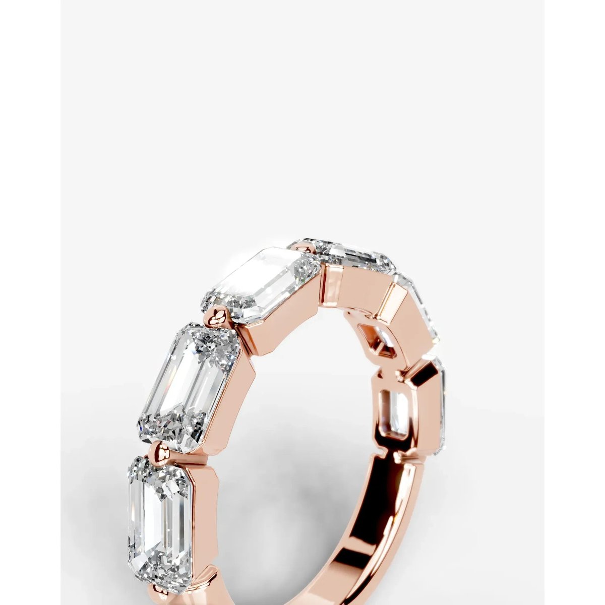 Quisha Lab Grown Emerald Diamond Wedding Ring - Rose Gold
