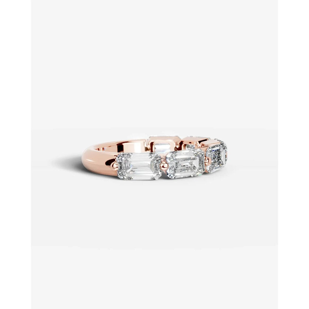 Quisha Lab Grown Emerald Diamond Wedding Ring - Rose Gold