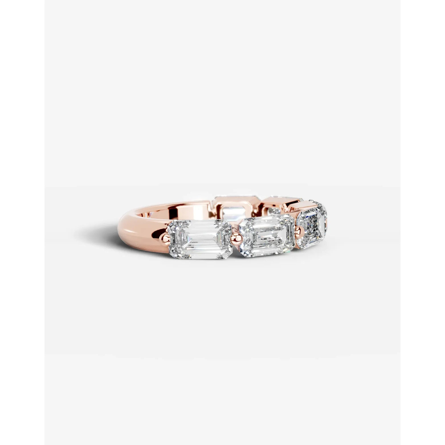 Quisha Lab Grown Emerald Diamond Wedding Ring - Rose Gold - 18K - 3ct