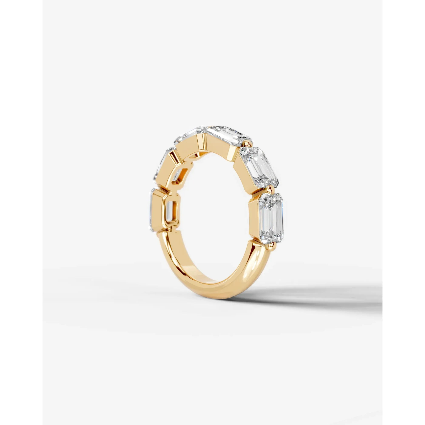 Quisha Lab Grown Emerald Diamond Wedding Ring - Yellow Gold - 14K - 6ct