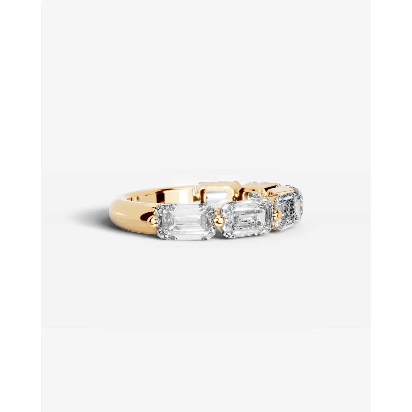 Quisha Lab Grown Emerald Diamond Wedding Ring - Yellow Gold - 18K - 3ct