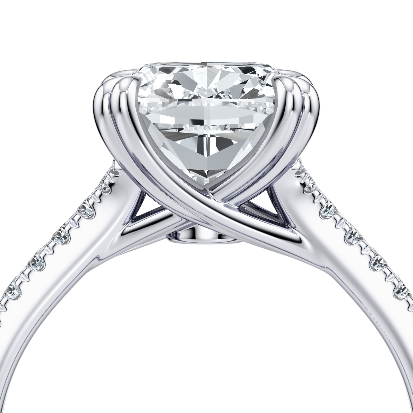 Lara Jewels High Jewellry High Jewelry | Elle Antique Cushion Solitaire Lab Diamond Engagement Ring - Antique Cushion - Platinum - Lifestyle View
