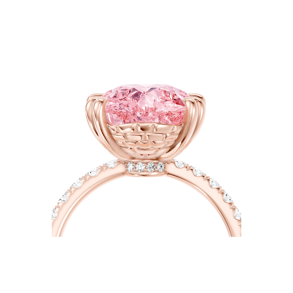 Lara Jewels High Jewellry High Jewelry | SOHO Cobblestone Pear Cut Pink Diamond Engagement Ring - Pear - 18k Rose Gold - Lifestyle View