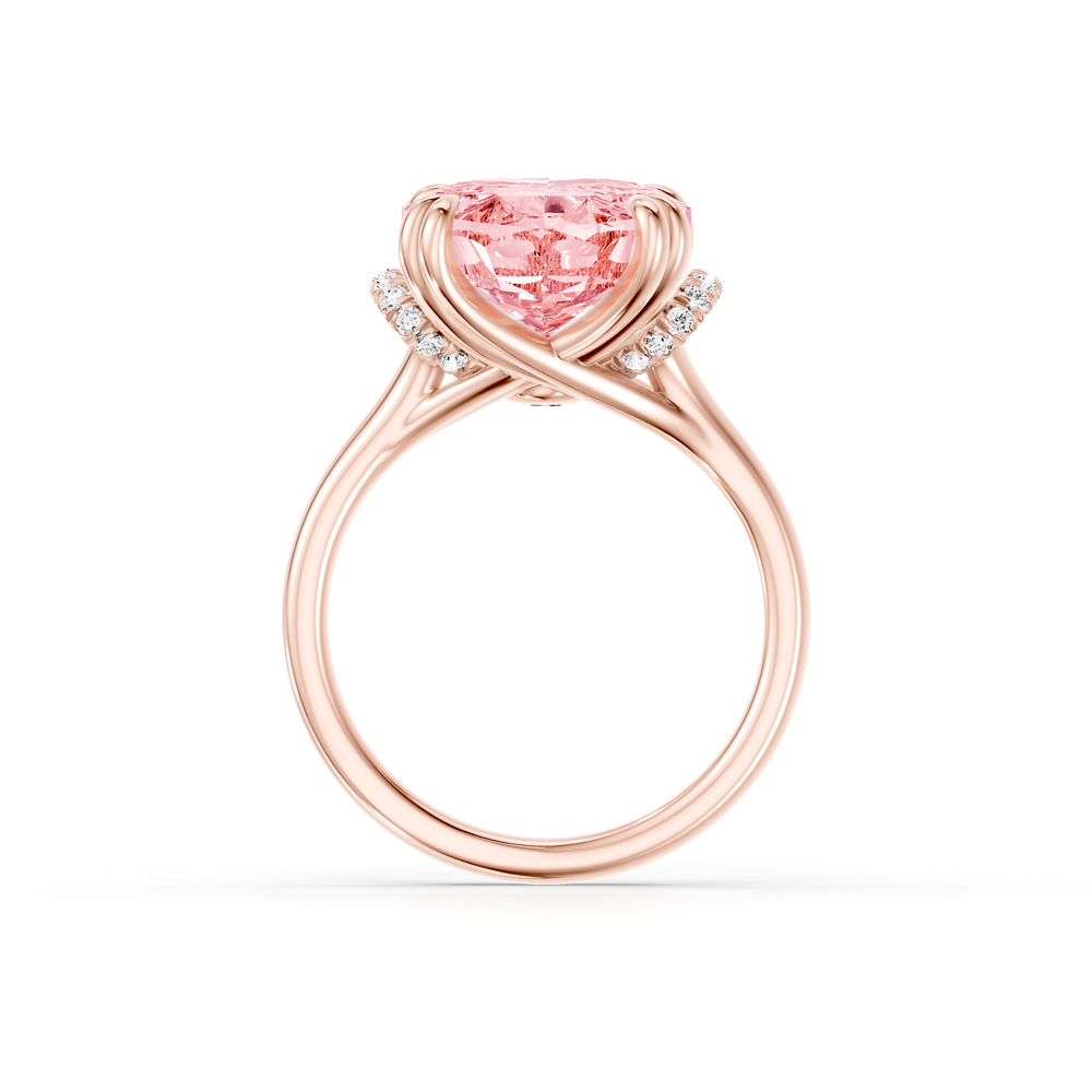 Lara Jewels High Jewellry High Jewelry | Nathalie Oval Cut Pink Diamond Solitaire Engagement Ring - Oval - 18k Rose Gold - Detail View