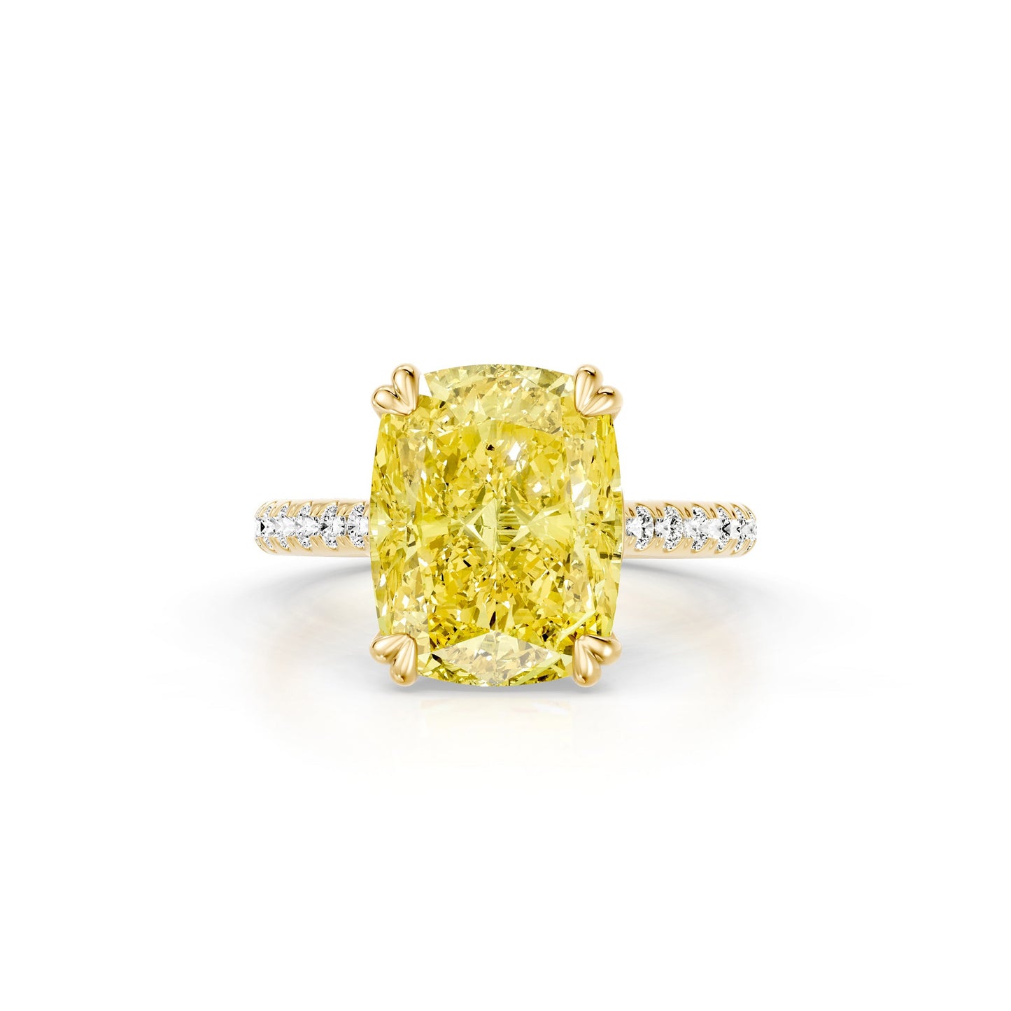 Lara Jewels High Jewellry High Jewelry | SOHO Elongated Cushion Yellow Diamond Engagement Ring - Elongated Cushion - 18k Yellow Gold - Front View