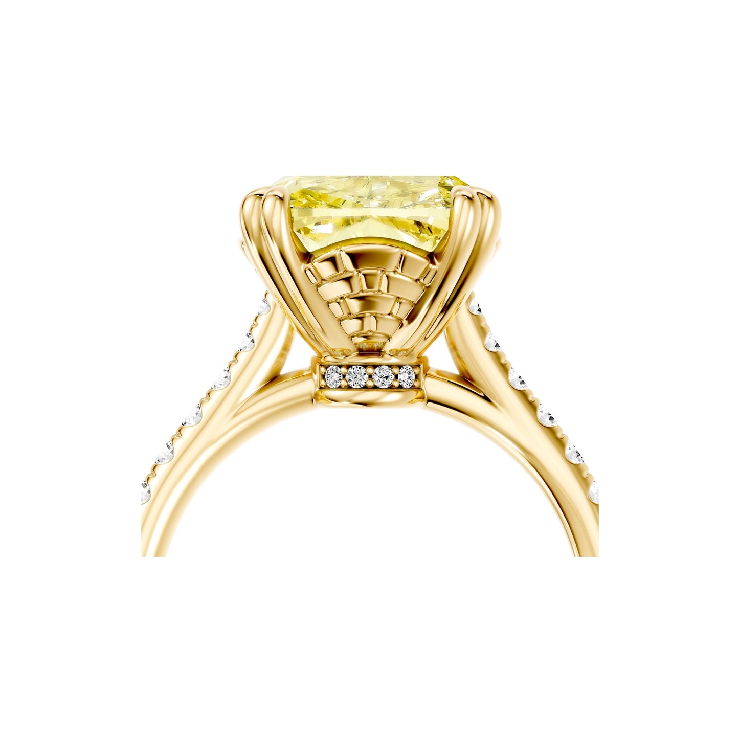 Lara Jewels High Jewellry High Jewelry | SOHO Elongated Cushion Yellow Diamond Engagement Ring - Elongated Cushion - 18k Yellow Gold - Lifestyle View