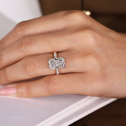 IGI Certified 5 Carat Radiant Cut Diamond Ring in Pave Setting