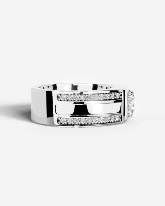 Raquel  Round Lab Grown Round Diamond Wedding Ring - Platinum