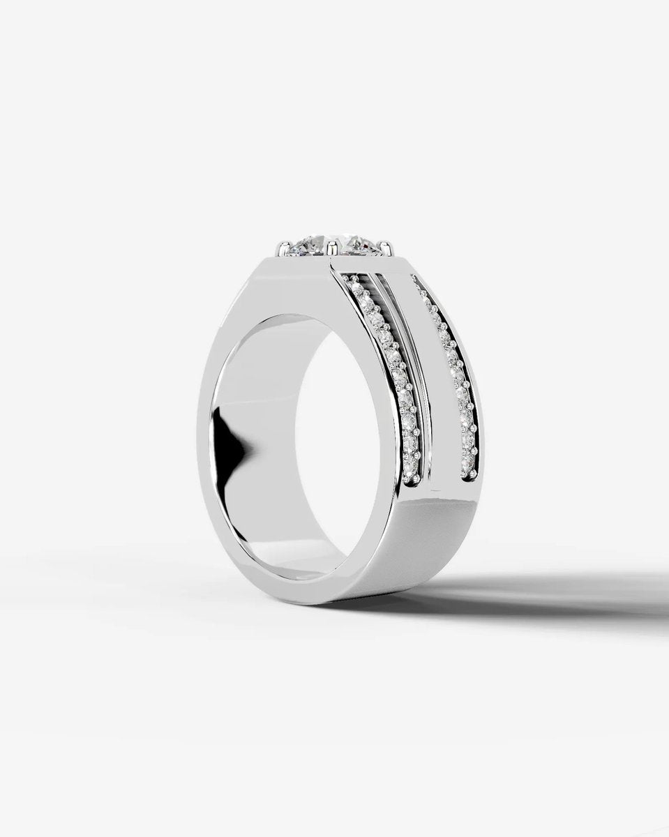 Raquel  Round Lab Grown Round Diamond Wedding Ring - Platinum