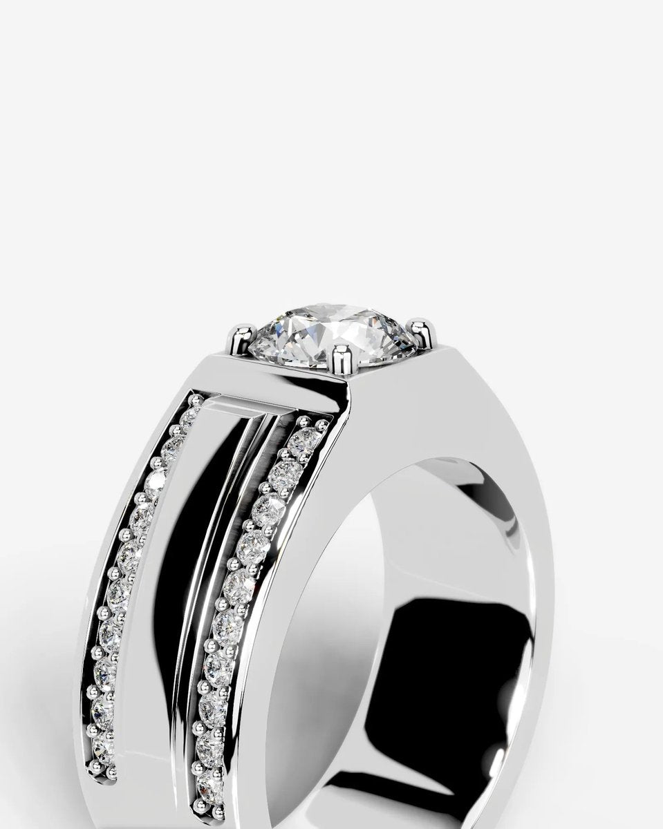Raquel  Round Lab Grown Round Diamond Wedding Ring - Platinum