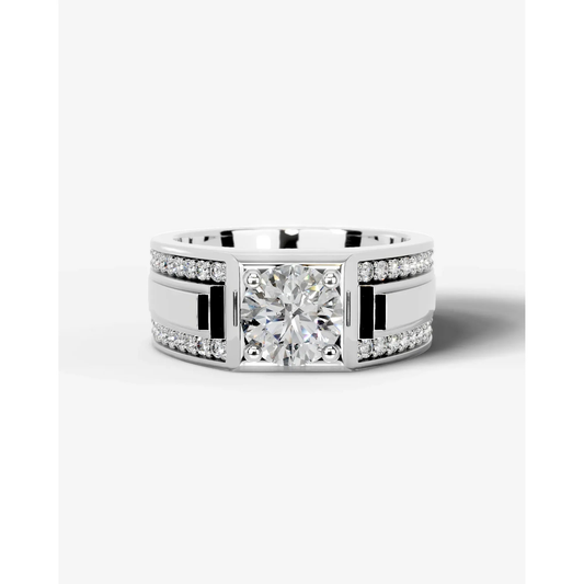 Raquel  Round Lab Grown Round Diamond Wedding Ring - Platinum