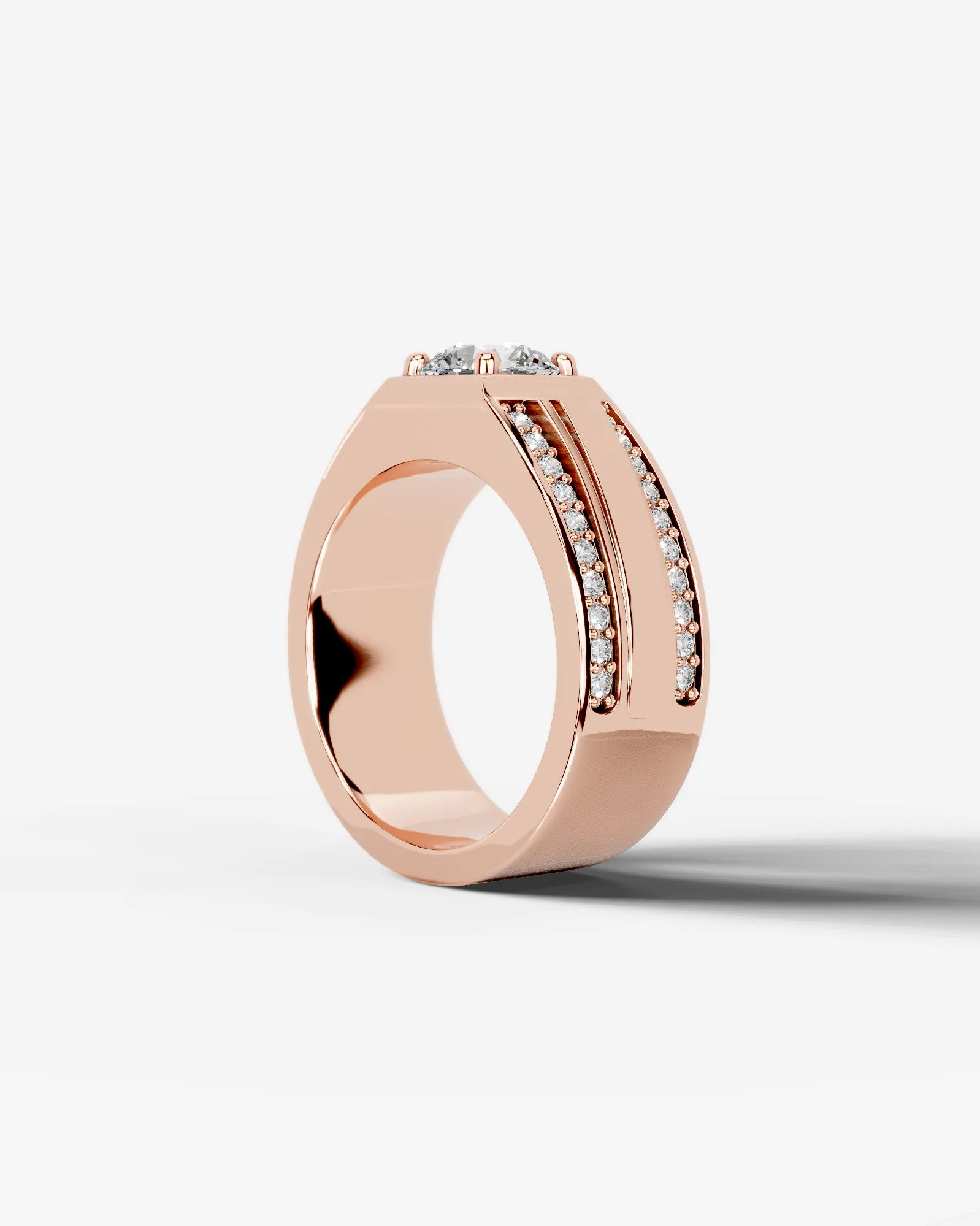 Raquel  Round Lab Grown Round Diamond Wedding Ring - Rose Gold - 18K - 2ct