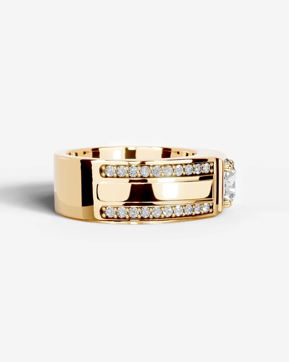 Raquel  Round Lab Grown Round Diamond Wedding Ring - Yellow Gold