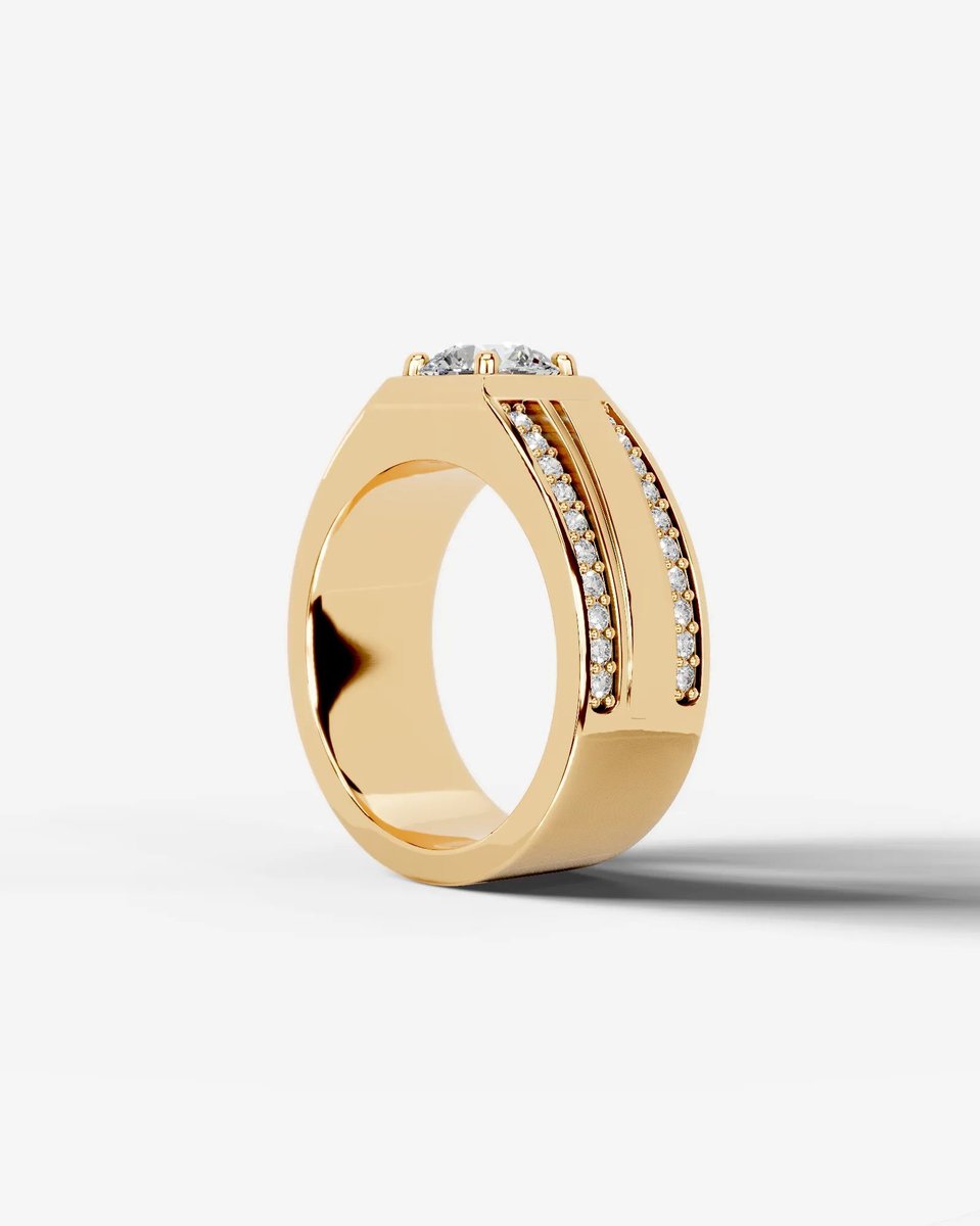Raquel  Round Lab Grown Round Diamond Wedding Ring - Yellow Gold