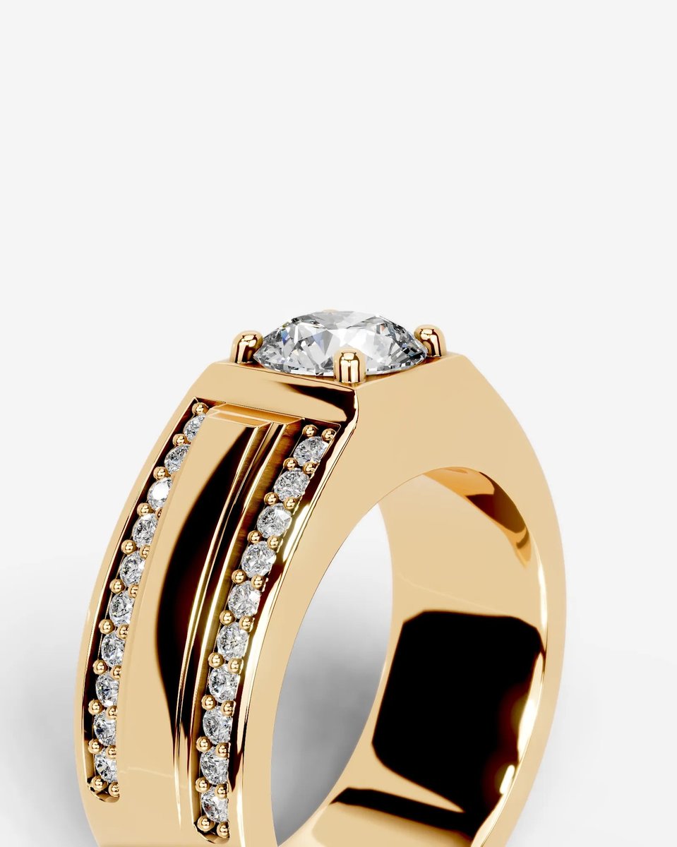 Raquel  Round Lab Grown Round Diamond Wedding Ring - Yellow Gold