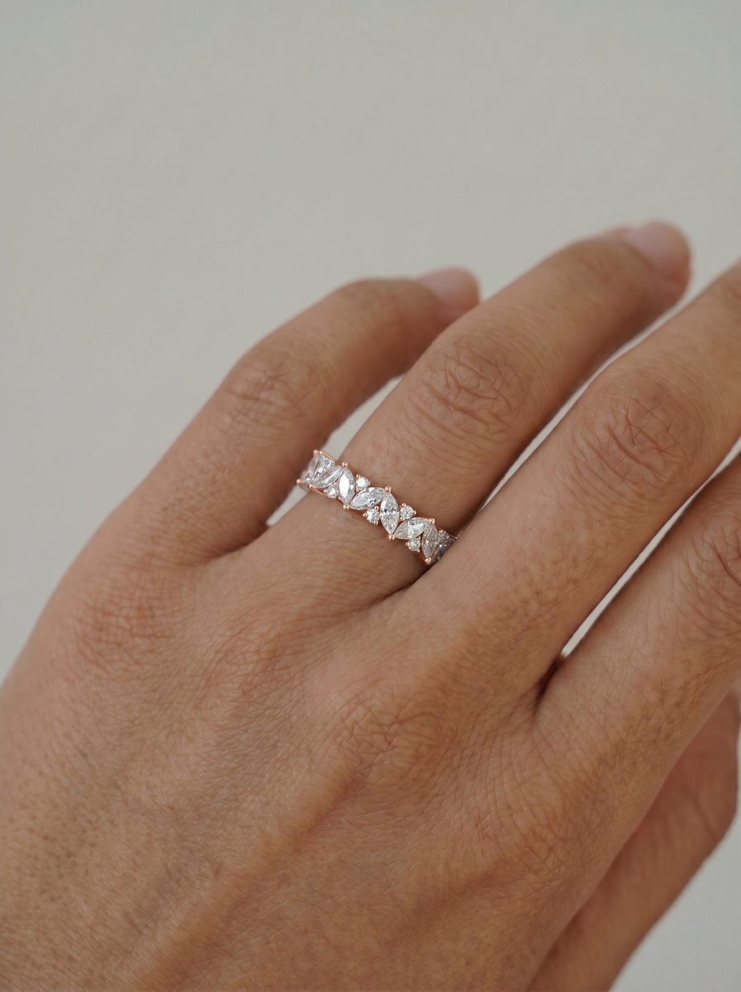 Regina Lab Grown Marquise Diamond Wedding Ring - Rose Gold - 18K - 5ct