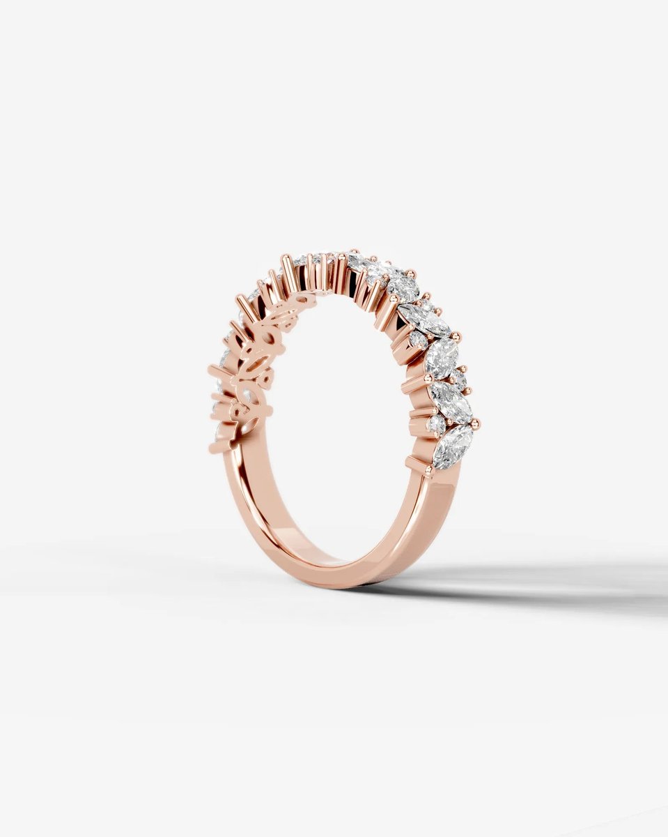Regina Lab Grown Marquise Diamond Wedding Ring - Rose Gold