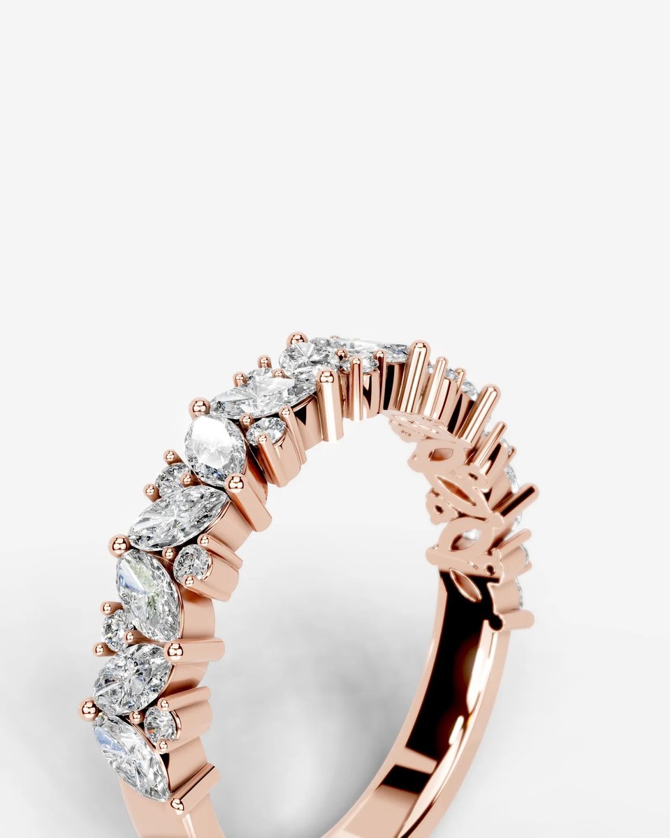 Regina Lab Grown Marquise Diamond Wedding Ring - Rose Gold