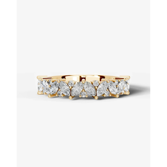 Regina Lab Grown Marquise Diamond Wedding Ring - Yellow Gold - 18K - 4ct
