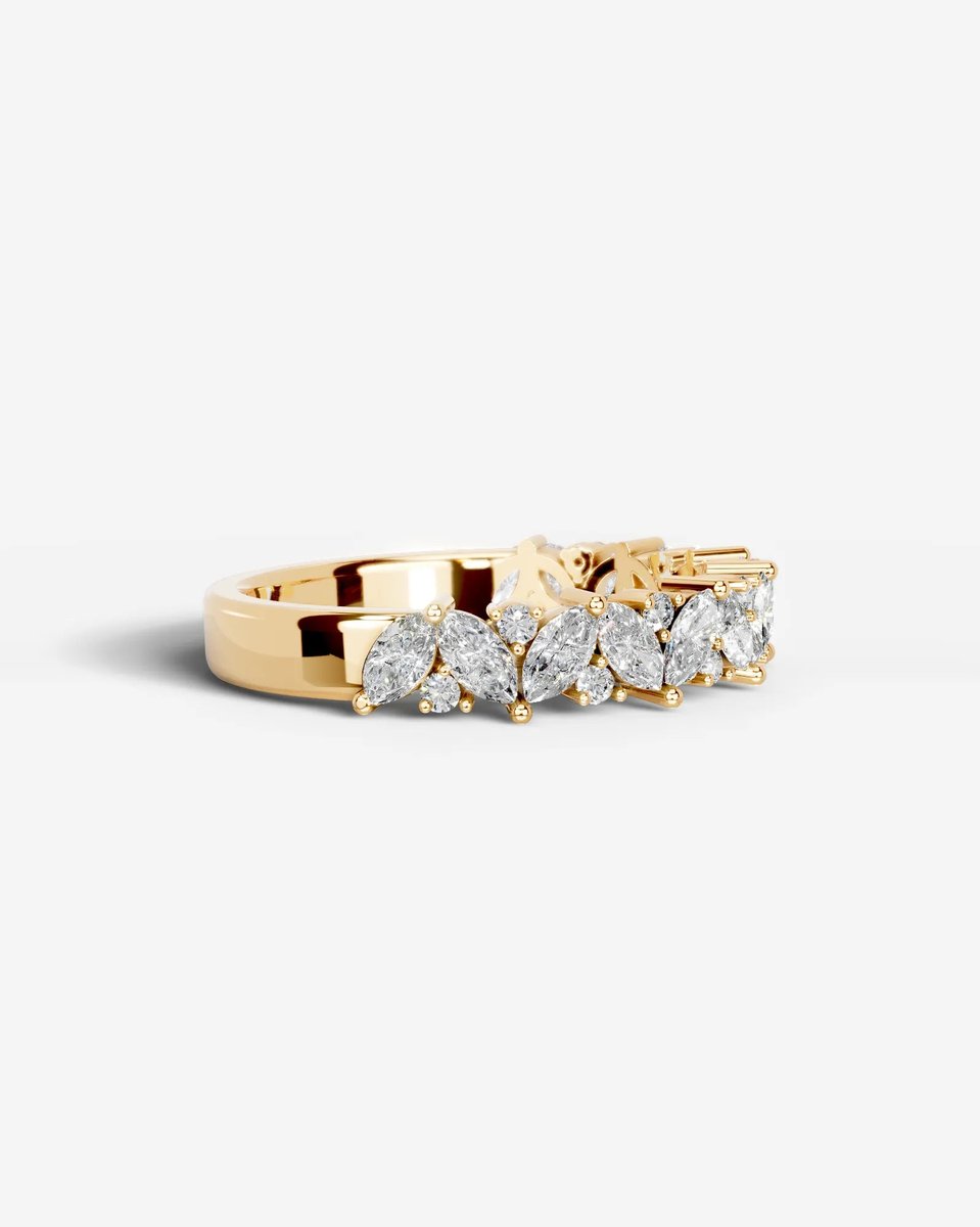 Regina Lab Grown Marquise Diamond Wedding Ring - Yellow Gold