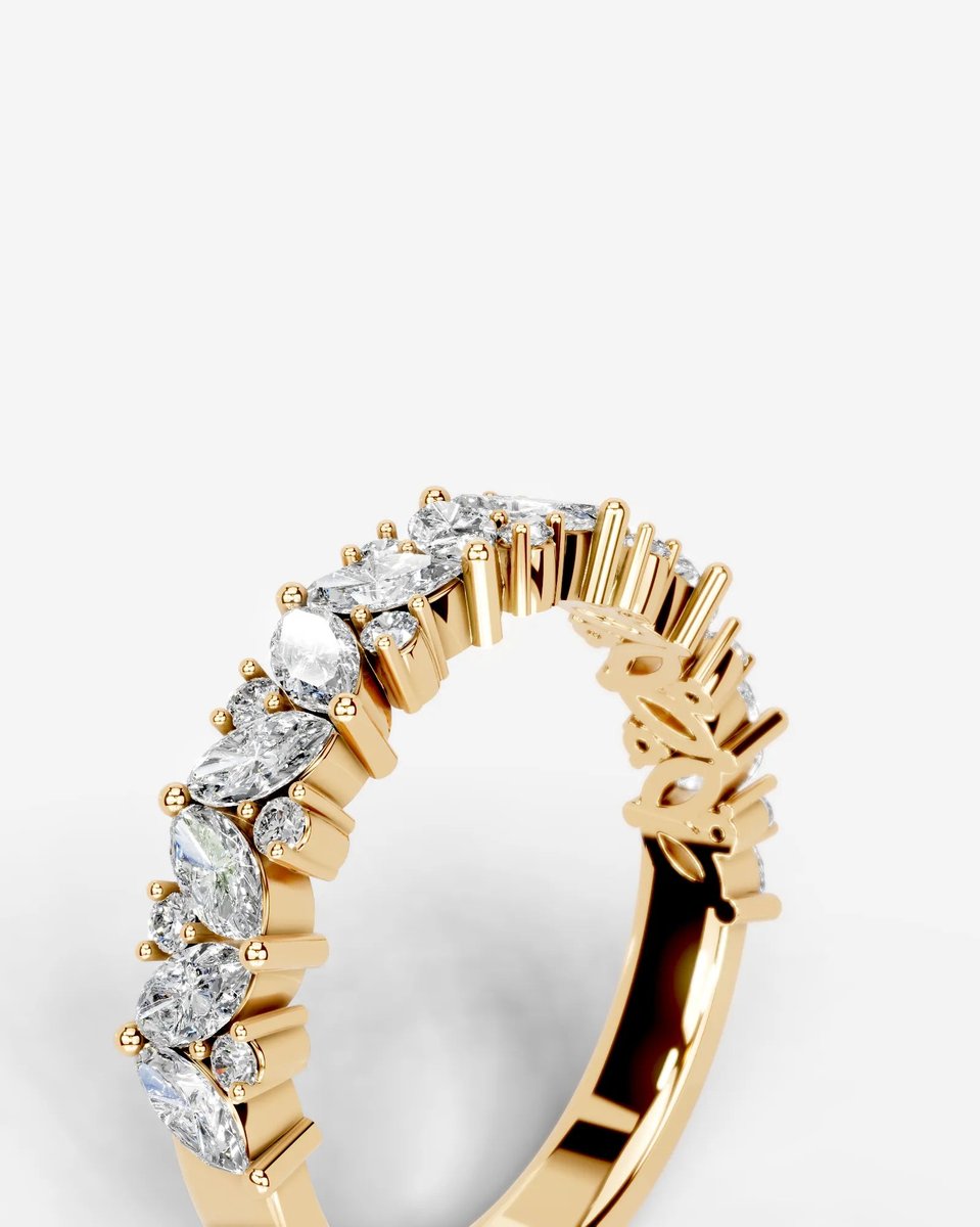 Regina Lab Grown Marquise Diamond Wedding Ring - Yellow Gold