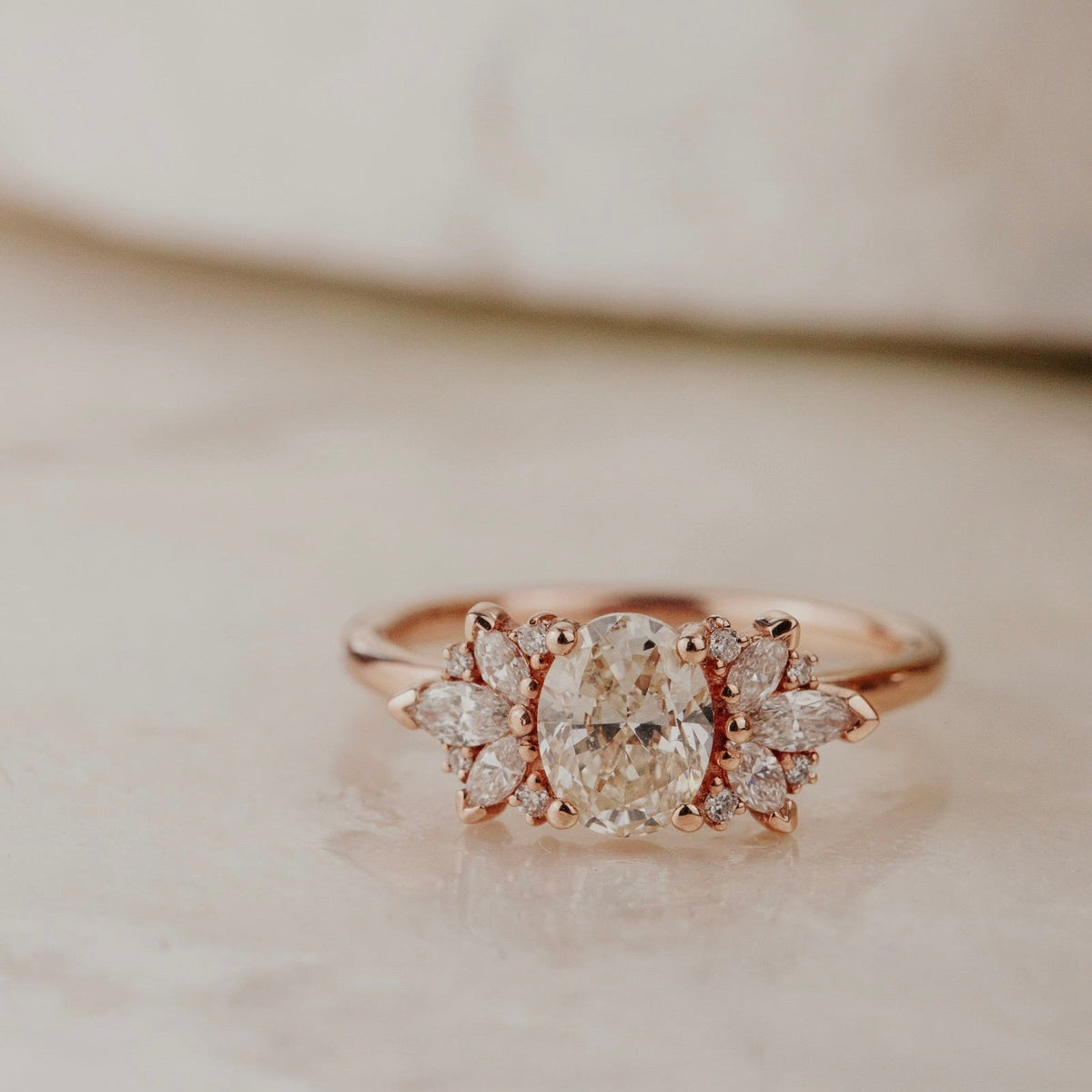 The Rita Oval Champagne Diamond Ring