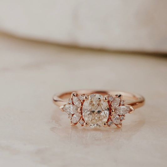 The Rita Oval Champagne Diamond Ring