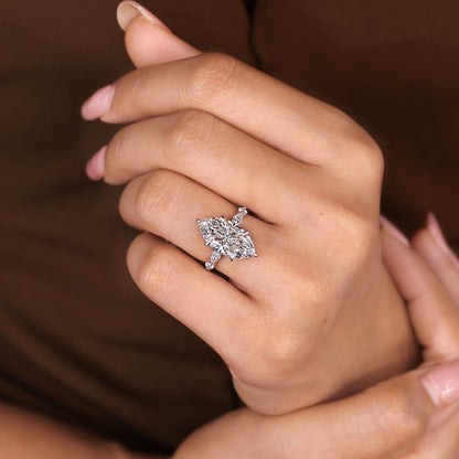 5 - 8 Carat IGI Certified Marquise Diamond Engagement Ring