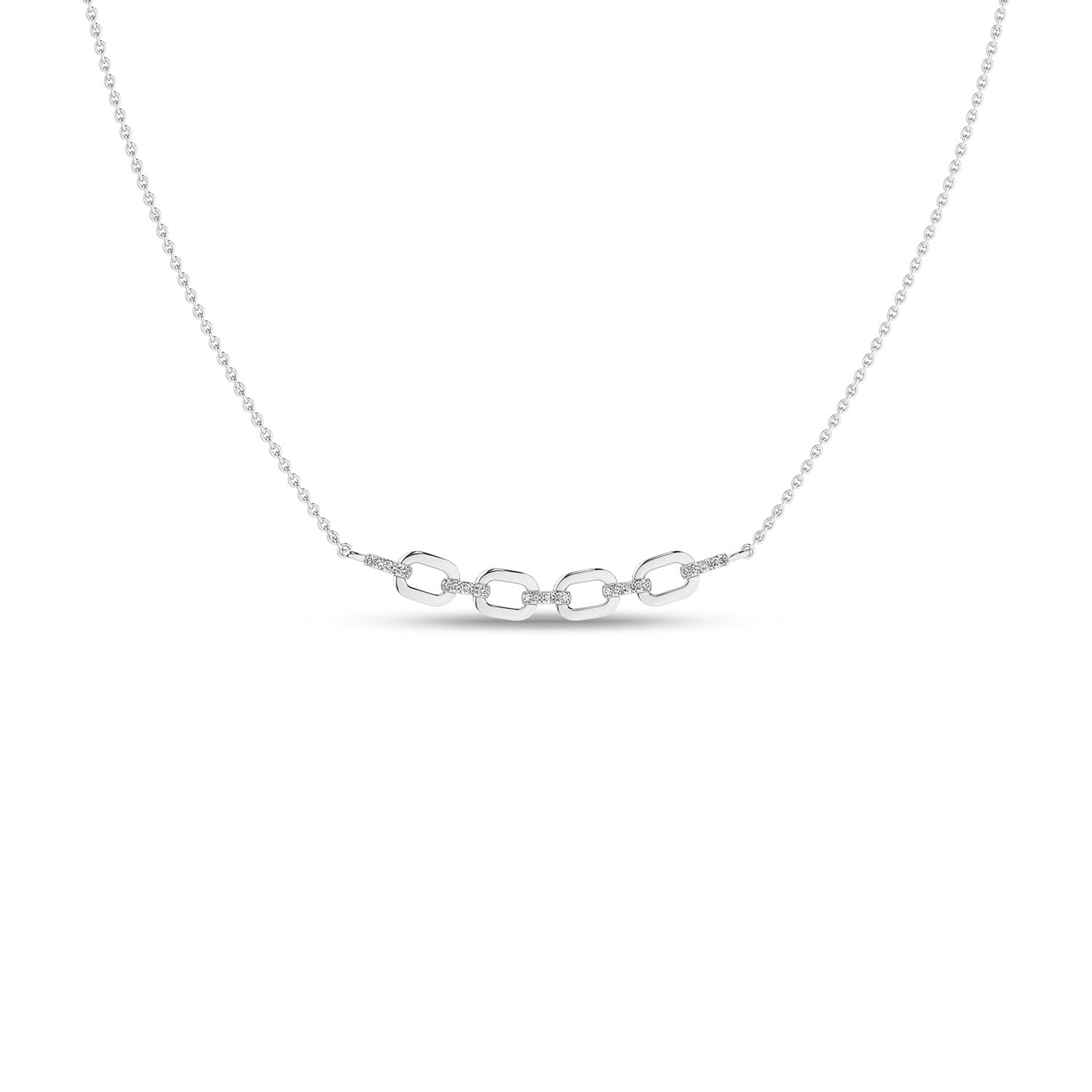 Together Forever 4-Gold Links Diamond Necklace