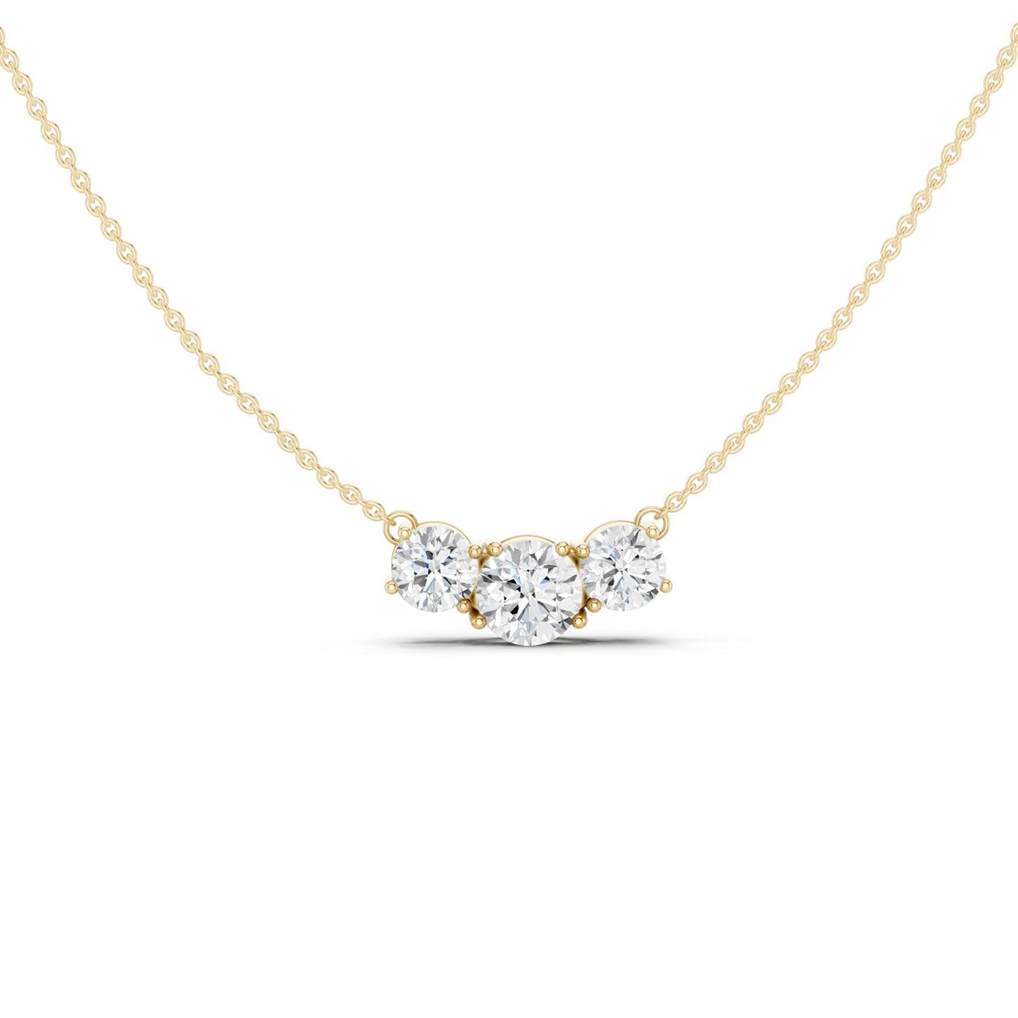 3-Stone Diamond Necklace